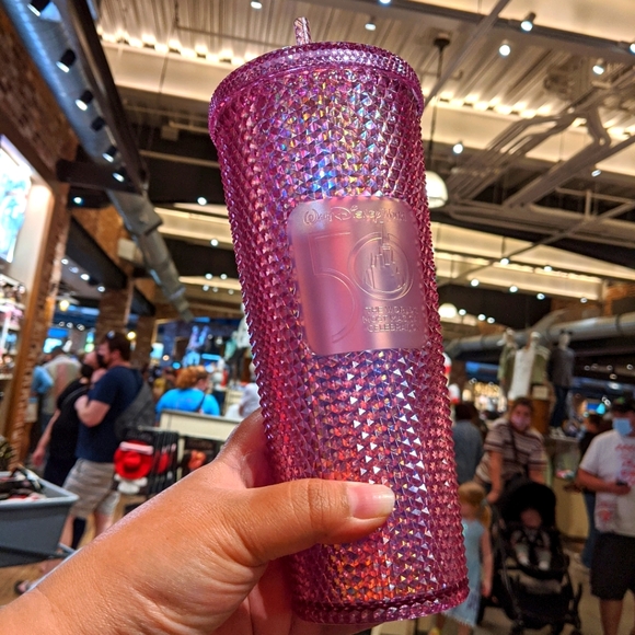 🆕 WDW Walt Disney World Starbucks 50th Anniversary Geometric Pink Tumbler Straw - Picture 11 of 16